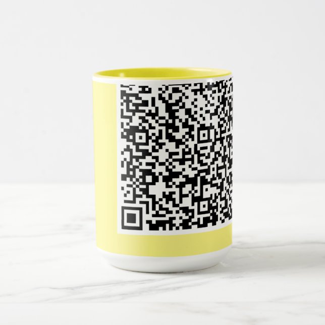 Ihre QR-Code-Prüfung informiert über Ihre lustige, Tasse (Zentrum)