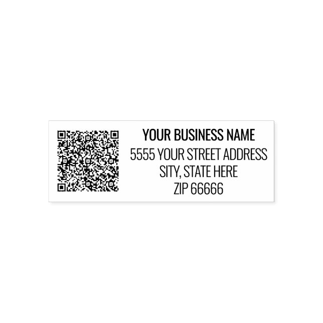 Ihre QR-Code-Scan-Info-Adresse Selbstfarbige Brief Permastempel (Design)
