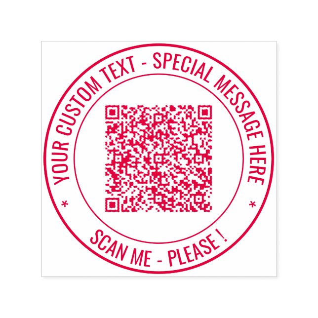 Ihre QR-Code-Scan-Info Benutzerdefinierte Text-Rou Permastempel (Design)