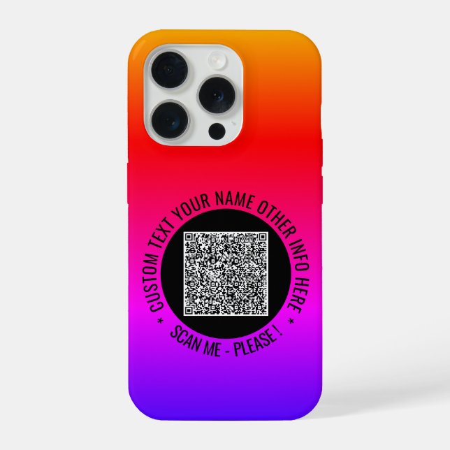Ihre QR Code Scan Info Benutzerdefinierter Text iP iPhone Hülle (Rückseite)