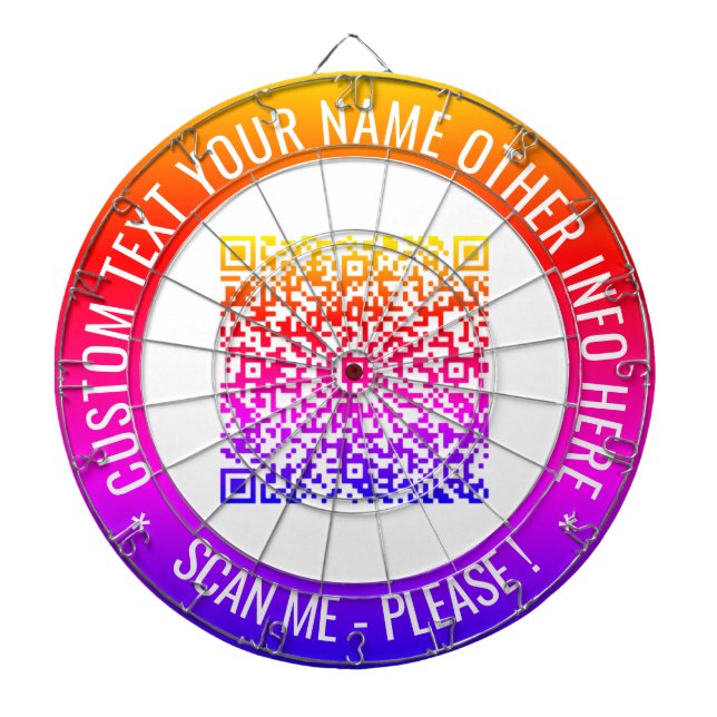 Ihre QR-Code-Scan-Info Benutzerdefiniertes Textdat Dartscheibe (vorne)