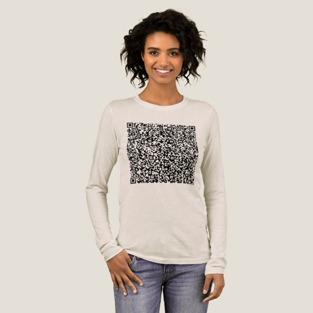 Ihre QR Code Scan Info Personalisiert Funny Tri-Blend Shirt (Volle Vorderseite)