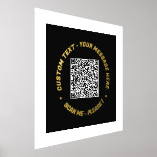 Ihre QR Code Scan Info Text Black Gold Foil Prints Foliendrucke