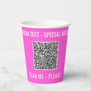 Ihre QR-Code-Scan-Info-Text- und Farbpapiergruppen Pappbecher