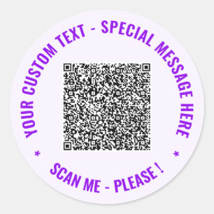 Ihre QR-Code-Scan-Info und benutzerdefinierte Text Runder Aufkleber