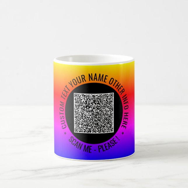 Ihre QR-Code-Scan-Info und die Tasse für den benut (Mittel)