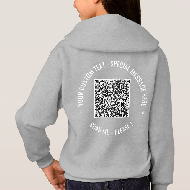 Ihre QR-Code-Scan-Info und Ihr benutzerdefinierter Hoodie (Rückseite)