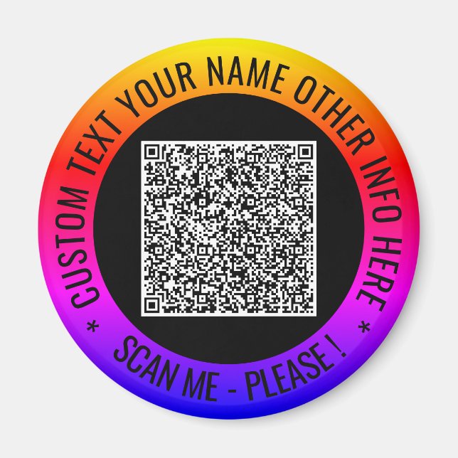 Ihre QR-Code-Scan-Info und Ihr benutzerdefiniertes Magnet (Vorne)