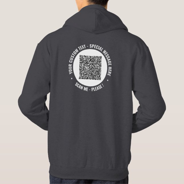 Ihre QR-Code-Scan-Informationen Benutzerdefinierte Hoodie (Rückseite)