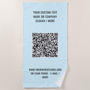 Ihre QR-Code und Text Beach Handtuch Custom Colors