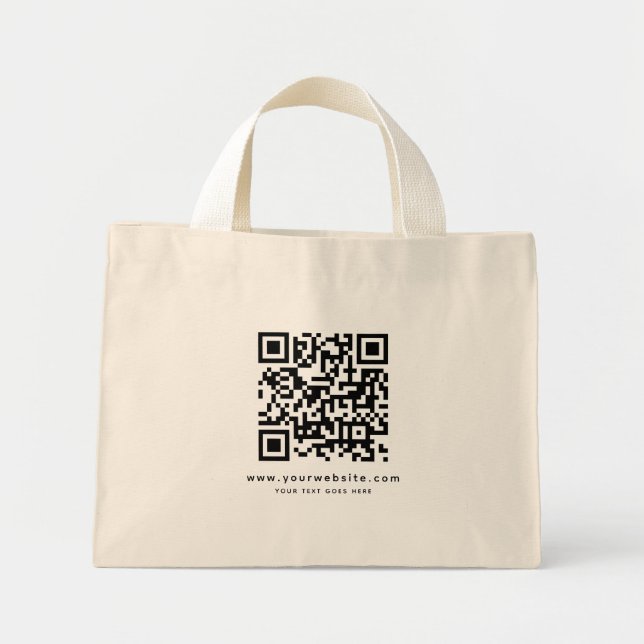 Ihre QR-Code-Website-Adresse Hochladen der Logo-Vo Mini Stoffbeutel (Vorne)