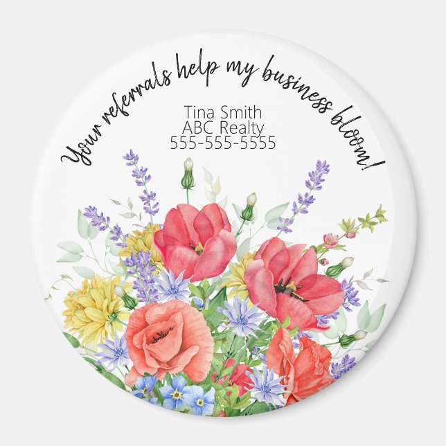 Ihre Referenzen helfen meinem Business Bloom-Marke Magnet (Vorne)