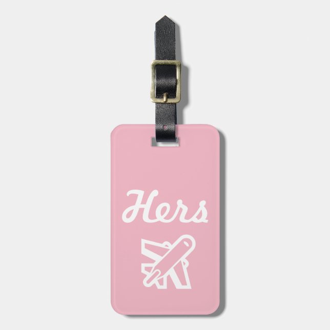 Ihre rosa und weiße Gepäckmarke Gepäckanhänger (Vorderseite vertikal)