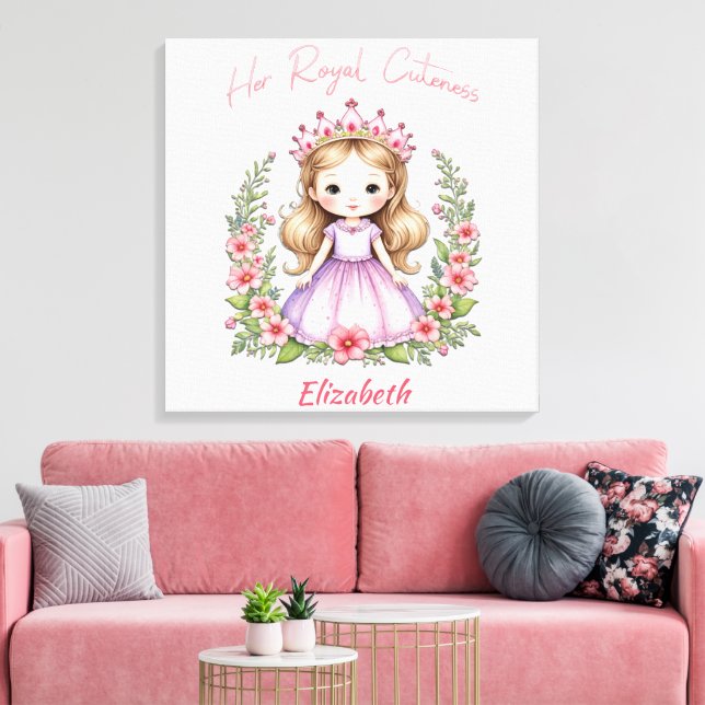 Ihre Royal Cuteness Pink Princess Canvas Print Leinwanddruck (Insitu (Wohnzimmer))