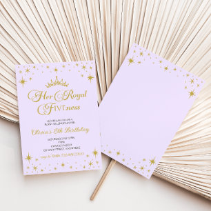 Ihre Royal Fivity Gold Prinzessin 5. Geburtstag In Einladung