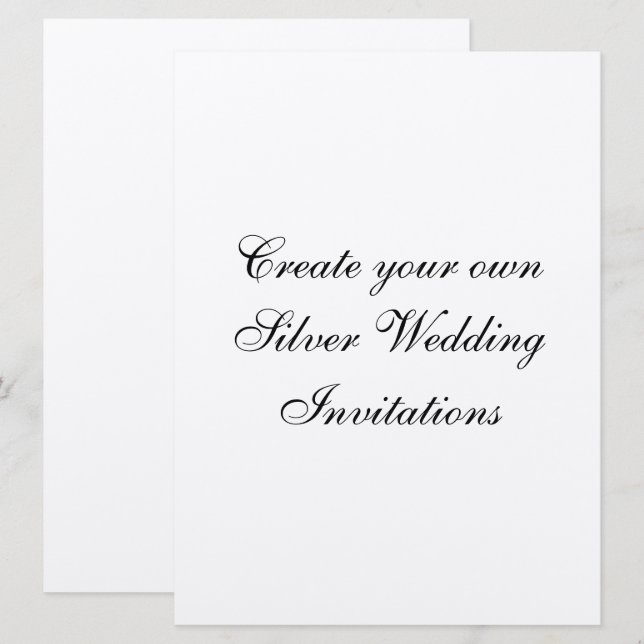 Ihre silberne Hochzeits-Einladungen 6,5" x 8,75" Einladung (Vorne/Hinten)