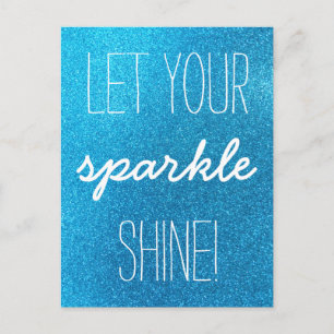 Ihre Sparkle Shine Blue Glitzer Postkarte gelassen