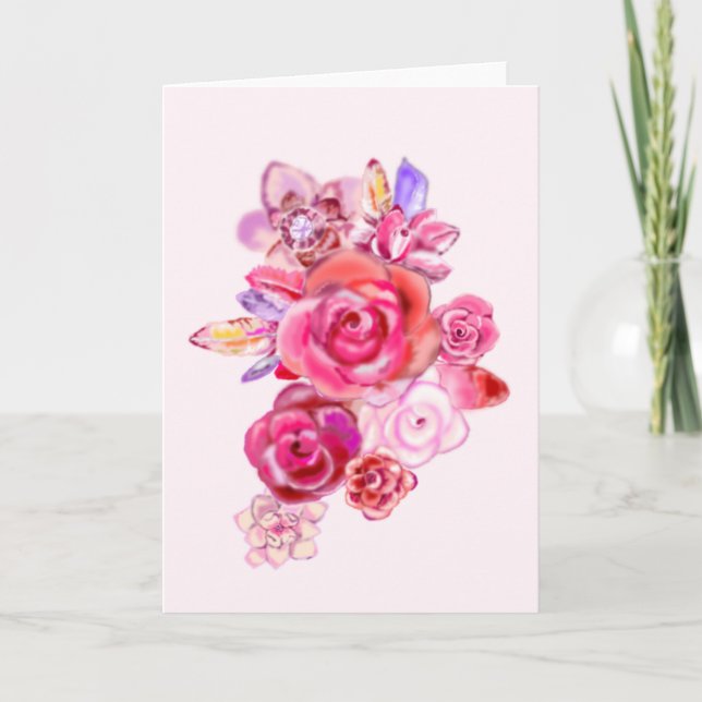 Ihre spezielle Text-Message-Card-Bouquet-Rose Karte (Vorderseite)