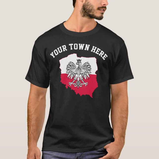 Ihre Stadt hier Polnischer T - Shirt (Vorderseite)