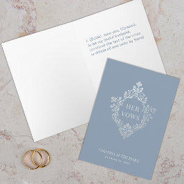 Ihre Stimme dusty Blue Silver Wappen Vintage Hochz Karte