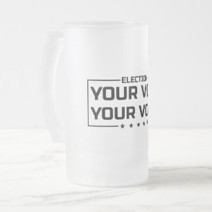 Ihre Stimme Ihr schwarzer Schriftart Mattglas Bierglas