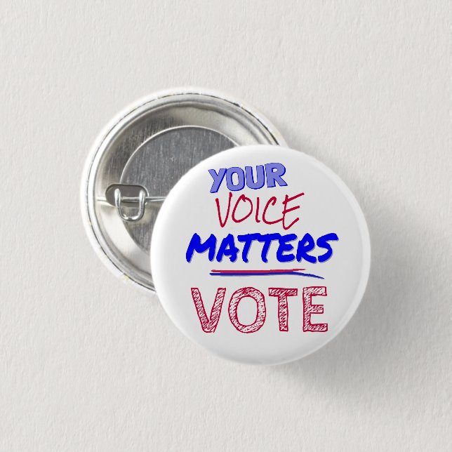 Ihre Stimme zählt - Abstimmung Button (Vorne & Hinten)