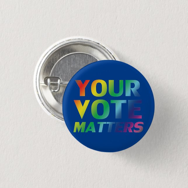 "Ihre Stimme zählt" blauer Stolz lgbtq Button Butt (Vorne & Hinten)