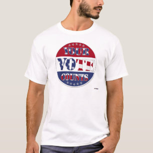 IHRE STIMME ZÄHLT Runde mit US-Flagge & Sternen T-Shirt
