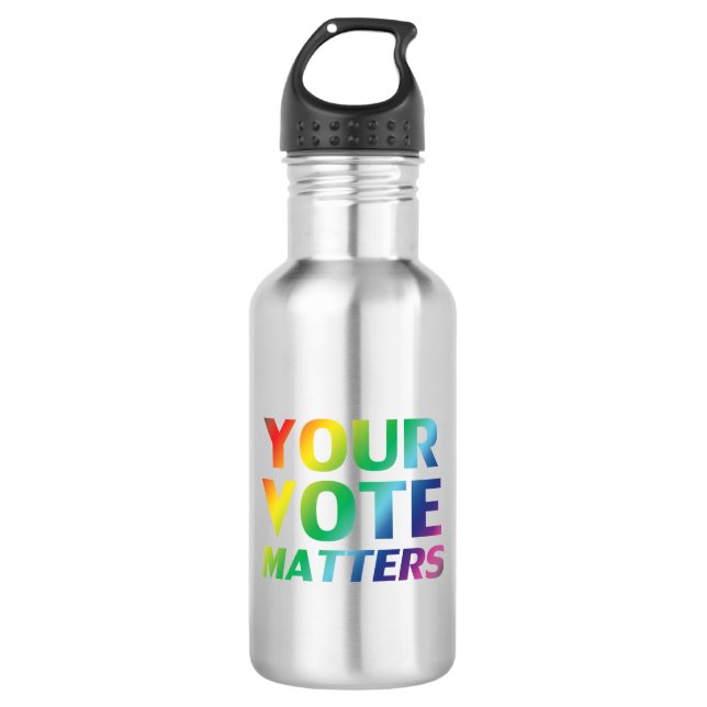 Ihre Stimme zählt - Stolz lgbtq lgbt water flasche Edelstahlflasche (Vorderseite)