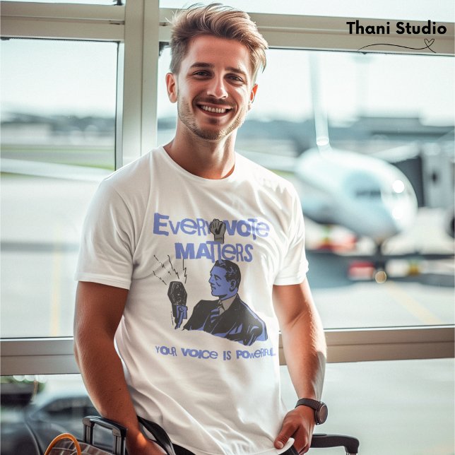 Ihre Stimme zählt Wahlen politisch blau gedruckt T-Shirt (Von Creator hochgeladen)