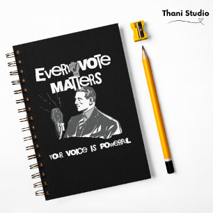 Ihre Stimme zählt Wahlen politisch weiß gedruckt Notizblock