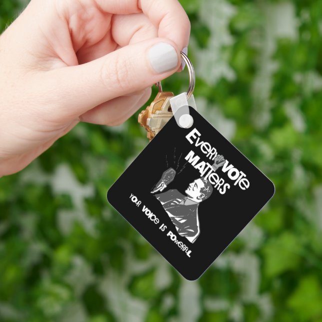 Ihre Stimme zählt Wahlen politisch weiß gedruckt Schlüsselanhänger (Hand)