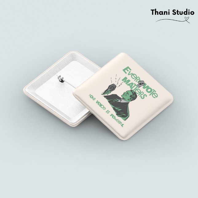 Ihre Stimme zählt Wahlen Politisches Grün gedruckt Button (Von Creator hochgeladen)