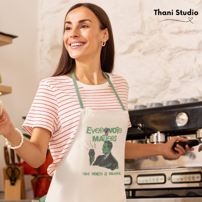 Ihre Stimme zählt Wahlen Politisches Grün gedruckt Schürze (Von Creator hochgeladen)
