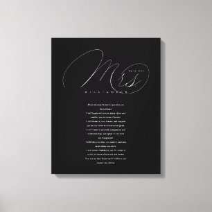 Ihre Stimmen Elegant Mrs. Newlyweds Wedding Vows B Leinwanddruck
