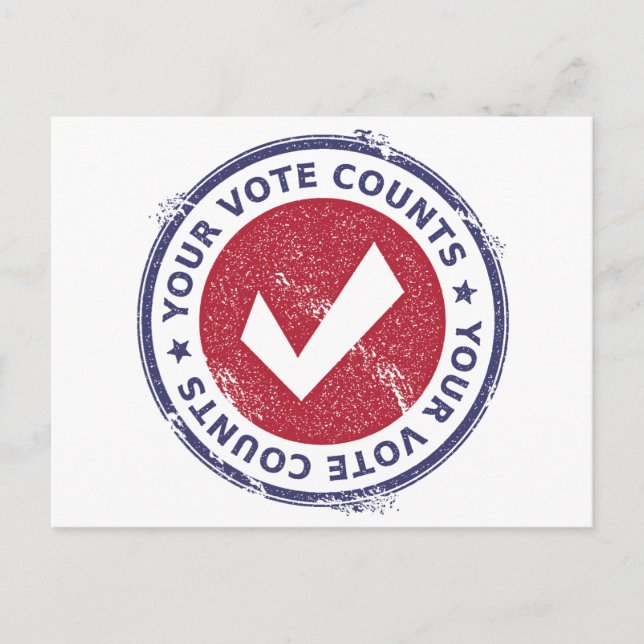 Ihre Stimmenauszählung Postkarte (Vorderseite)