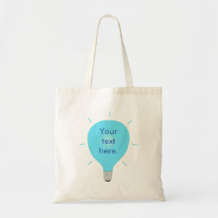 Ihre Text Blue Light Bulb-Tragetaschen Tragetasche