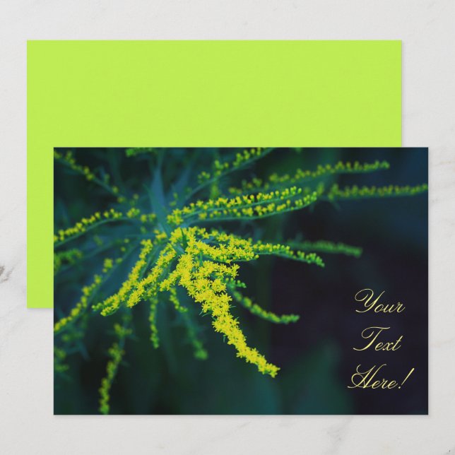 Ihre Text gelb Blume Grüne Fern Einladung (Vorne/Hinten)
