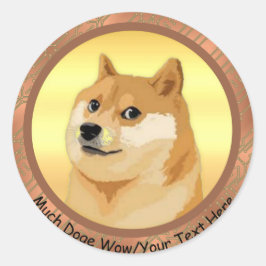 Ihre Text-Rose Gold Dogecoin Krypto viel Doge Wow Runder Aufkleber