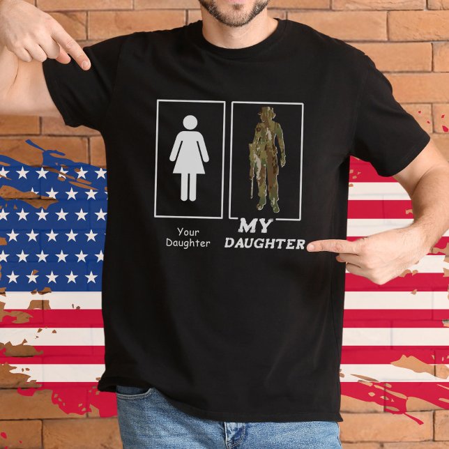 Ihre Tochter meine Tochter Funny Military Mama Vat T-Shirt (Funny Your / My Daughter female Military camo solider  parent black t-shirt, Air Force Army Dad Gift)