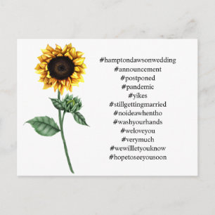 Ihre Top 12 Hashtags Sonnenblume Verspätete Hochze Postkarte
