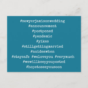 Ihre Top 12 Hashtags verschoben Hochzeit Moasic Bl Postkarte