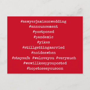 Ihre Top 12 Hashtags verschoben Hochzeitskirsche R Postkarte
