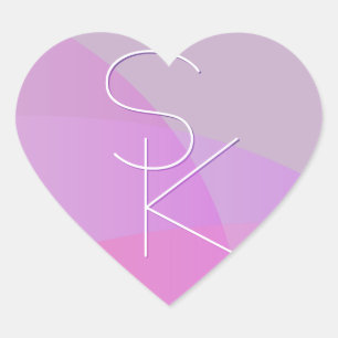 Ihre Überschneidungsinitiativen   Moderne rosa Geo Herz-Aufkleber