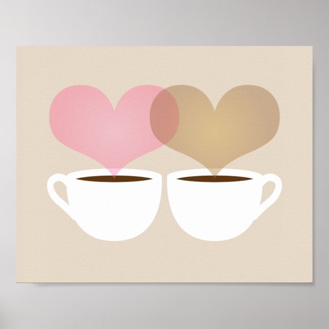 Ihre und meine Kaffee-Umarmungen in der Liebe Art  Poster (Vorne)