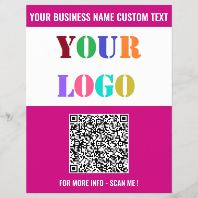 Ihre Unternehmenslogo und QR-Code Werbeflyer Flyer (Vorne)