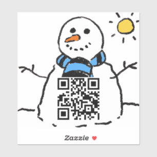 Ihre URL auf einem Schneemann-QR-Code-Aufkleber Aufkleber