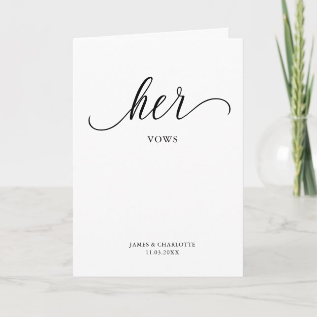 Ihre Voices Card Minimalistische Script Vow Card Karte (Vorderseite)