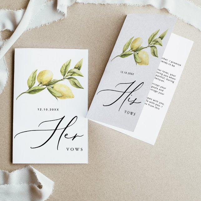 Ihre Vows Gelbe Lemon Hochzeitskarte Ankündigung (Von Creator hochgeladen)