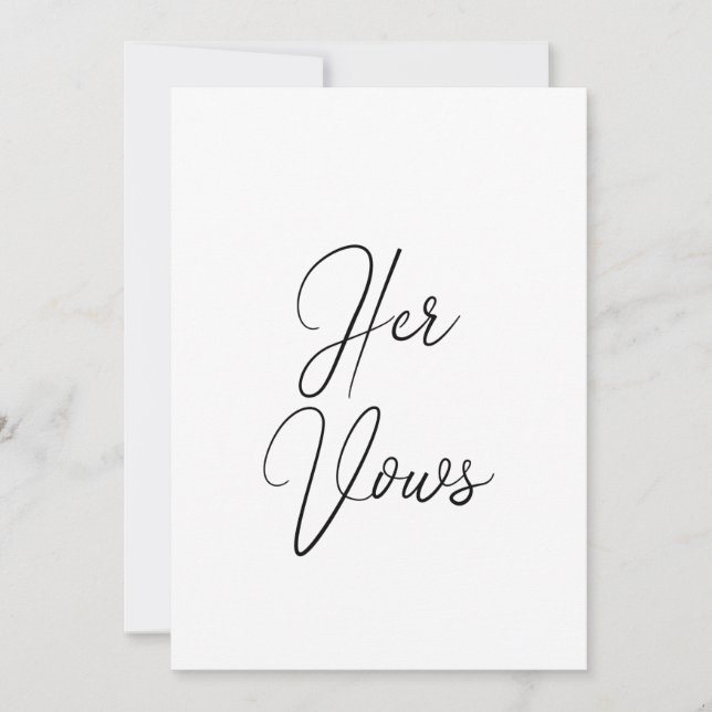 Ihre VW-Karte | Wedding Vow Booklet für Bride Einladung (Vorderseite)
